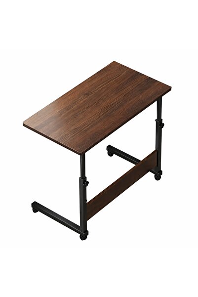 Aptel Τραπέζι λάπτοπ, έπιπλο, ρυθμιζόμενο, ατσάλι+MDF, καφέ+μαύρο, 80x40 εκ.