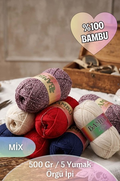 Dantelux %100 Bambu Örgü İpi (5 Yumak / 500 Gram / 1600 Metre)