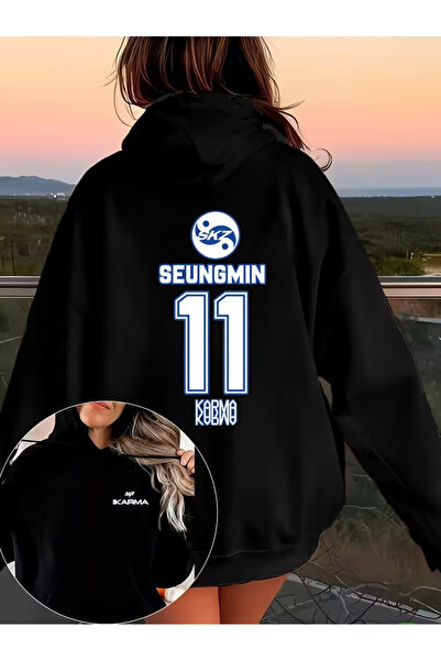 Le Savu Stray Kids SKZ Φούτερ με κουκούλα με συνδυασμό σχεδίων, Unisex, Oversize