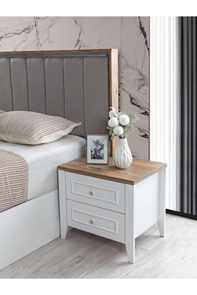 Erz Design Yalı Modern Çekmeceli Komodin 2 Li Set