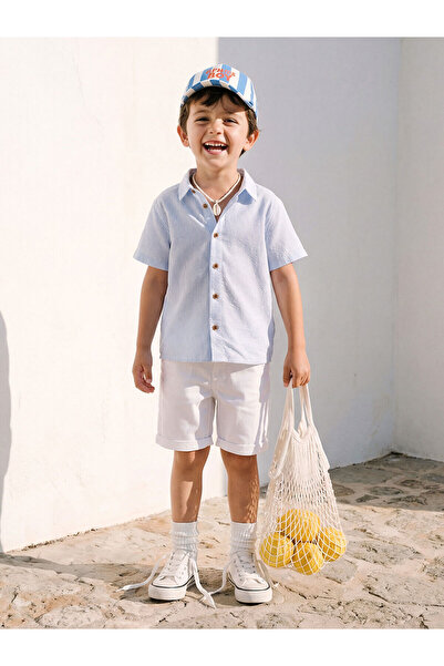 LC Waikiki Vizyon New Season Striped Boys' Shorts Set