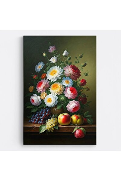 OEM Tablou pe pânză Flori WOWCanvas, Buchet de flori și fructe