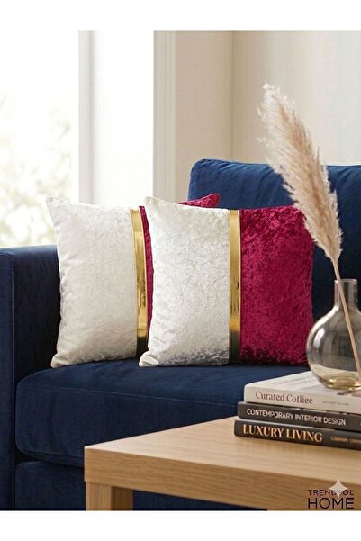 DECORA CASA HOME COLLECTİON Βελούδινο διακοσμητικό κάλυμμα μαξιλαριού 2 τεμαχ...