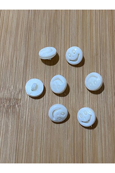 Lorin hobi Smiling Face Plastic Baby Button 12 mm 10 Pieces Cream