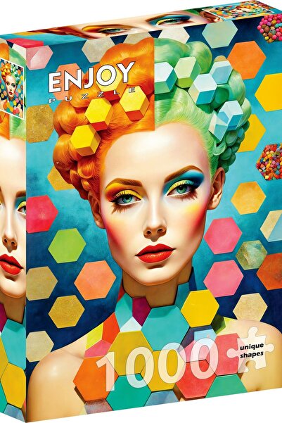 Enjoy Puzzle 1000 de piese Puzzle Enjoy - Hexa Portrait (Enjoy-2345)