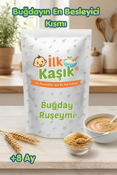 İlk Kaşık Buğday Ruşeymi 100g +8 Ay Katkısız Taş Değirmen Besleyici Ek Gıda T...
