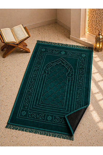 Kardelux Πολυτελές, χοντρό, απαλό βελούδινο χαλάκι προσευχής - Με αντιολισθητ...