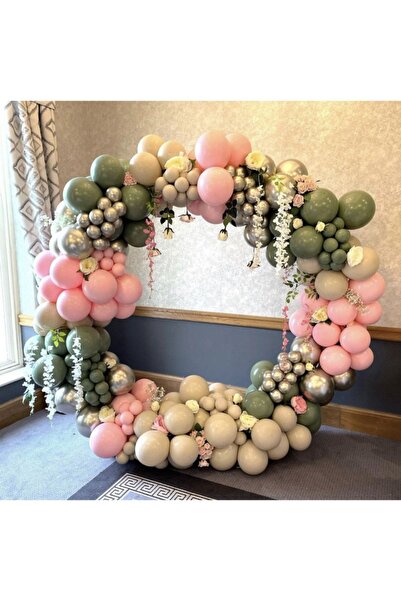 eğlencemarketi Krom Beyaz Altın Küf Yeşili Deniz Kumu Ve Makaron Pembe Balon ...