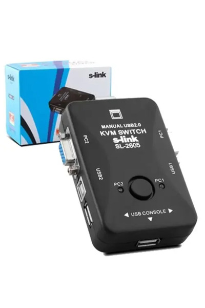 S-LINK SL-2605 Usb Manuel 2Port Kwm Switch