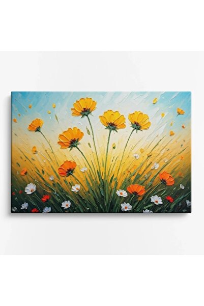 OEM Tablou pe pânză Flori WOWCanvas, Pajiște însorită cu floarea-soarelui, 60...