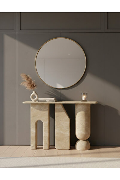 ESİLA MARBLE El Yapımı Modern Traverten Dresuar & Konsol Masa
