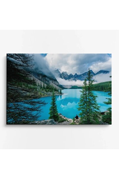 OEM Tablou pe pânză cu peisaje WOWCanvas, Lacul Moraine din Parcul Național B...