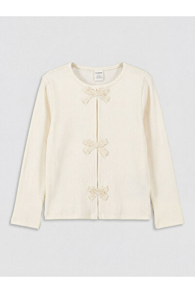 LC Waikiki Crew Neck Bow Detailed Girl's T-Shirt