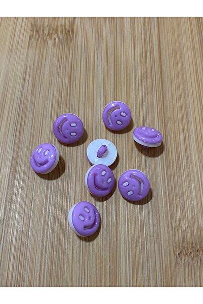 Lorin hobi Smiling Face Plastic Baby Button 12 mm 10 Pieces Lila