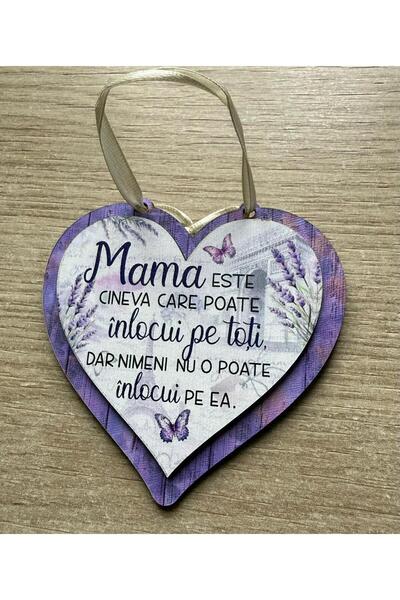 LimArt Personalized decoration, wooden heart, message "Mom can replace everyo...