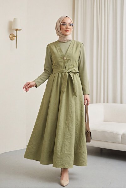 Modamorfo Φόρεμα Cupra με δέσιμο στη μέση και λεπτομέρεια από ελαστικό γιλέκο...