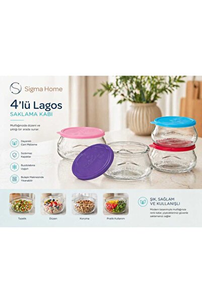 Eylül Erva Home 4lü lagoscam yogurt kabı