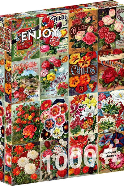 Enjoy Puzzle 1000 Pieces Enjoy Jigsaw Puzzle - Vintage Flower Seed Catalog Co...