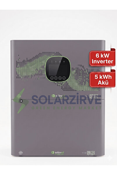 SOLİNVED Aspendos Serisi All In One Set (6kW-48V Inverter + 51.2V 100Ah 5.1kWh Batarya)