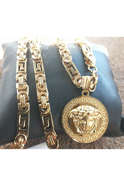Mihasem Lant si Medalion INOX placat model Medusa