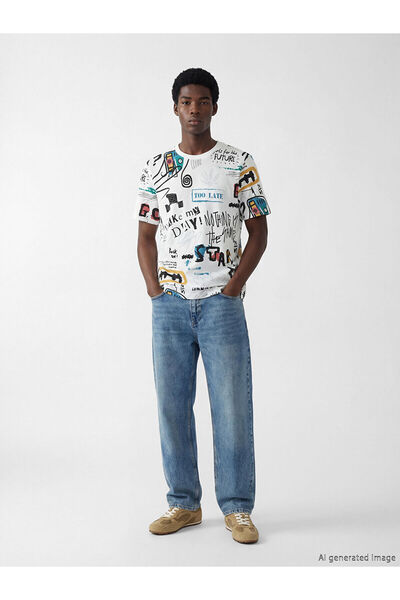 LC Waikiki Vizyon New Season Crew Neck Printed Men's T-Shirt