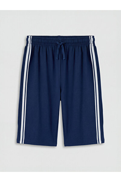 LC Waikiki Peak New Season Girls' Shorts with Elastic Waist and Stripe Detail