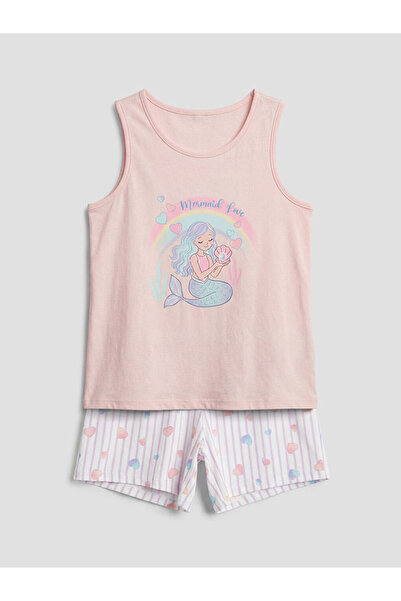 LC Waikiki Crew Neck Girls' Shorts Pajamas Set