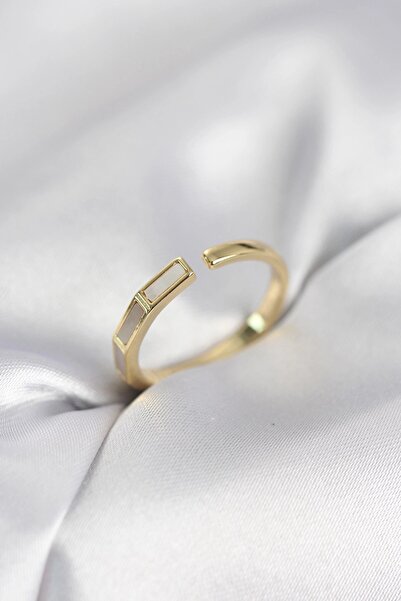 TakÇalıştır Gold Color Pearlescent Stick Model Women's Ring
