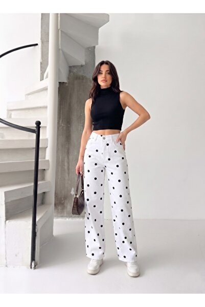 KENE JEANS ΛΕΥΚΟ ΛΙΝΟ ΠΑΝΤΕΛΟΝΙ ΜΕ ΦΑΡΔΙΑ ΜΠΑΤΣΑΡΙΑ ΚΑΙ ΠΟΥΑΝΤΕΛΕΣ