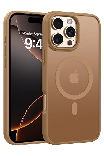KVK PRİVACY iPhone 16 Pro Uyumlu Premium Mat MagSafe Kılıf Çöl