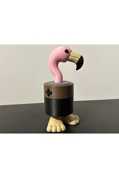 OtoBakımZamanı Flamingo Pil Adam Figürü - 3D Yazıcı Absürt Tasarım Biblo - Sü...