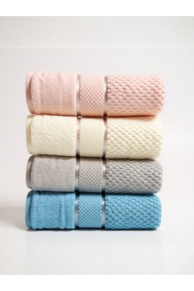 Özdilek Velvet Bright Colored 4-Piece Boxed Towel Set – 100% Cotton, Soft and Stylish 50×90 cm