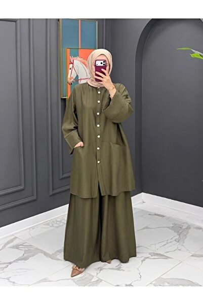 02Lady Fashion Κομψό Σετ Τουαλέτας με Κουμπιά και Λεπτομέρειες, Διπλές Τσέπες...