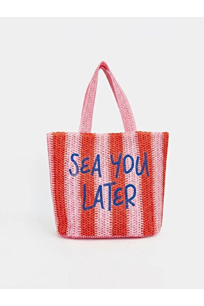 LC Waikiki Ψάθινη γυναικεία τσάντα παραλίας (S6)