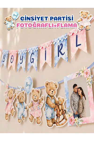KiziHediye Cinsiyet Partisi(Boy or Girl) Kız Mı Erkek mi Flama Seti – Kişiye ...