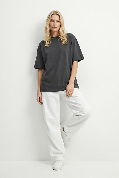 MAXIMILLIAN Γυναικείο βαμβακερό μπλουζάκι Smoked Oversize με λαιμόκοψη ποδηλάτου