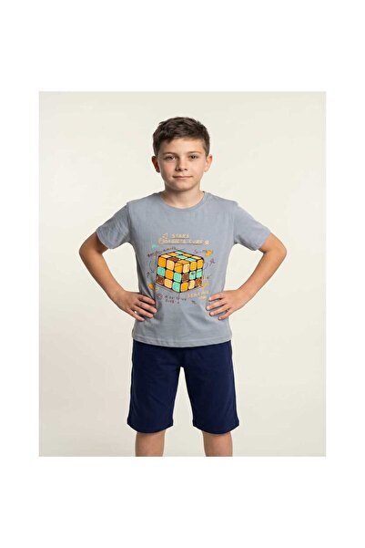 rubik baskılı erkek kapri takım