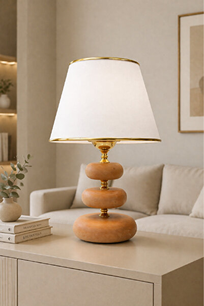 571 Store Wooden Leg Fabric Headboard Decorative Table Lamp Night Light Lighting