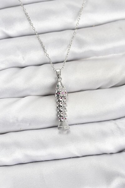 SORA GROUP ®   316L Steel Chain Silver Color Fish Model Zircon Stone Women's ...