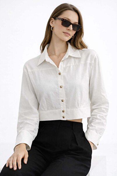 ModaPlaza Γυναικείο πουκάμισο με κουμπιά από ύφασμα Modal με μακριά μανίκια κ...