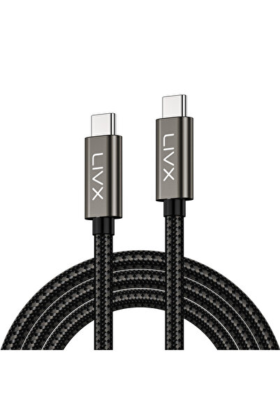 LivX ULTRA 2 METRE USB C to USB C Kablo 240W PD 3.1 Hızlı Şarj, 20Gbps 4K@60Hz USB 3.2 Gen2 Type-C Kablo ULT