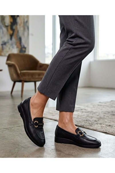 Venüs Μαύρα Γνήσια Δερμάτινα Μαλακά Άνετα Ορθοπεδικά Γυναικεία Παπούτσια Loaf...