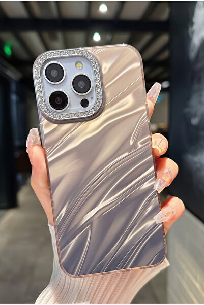 KVK PRİVACY iPhone 14 Pro Max Uyumlu Premium Taşlı Parlak Kılıf – Kamera Çerç...