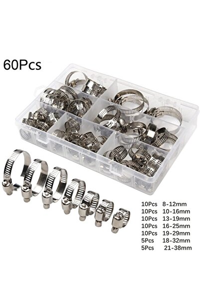 Choice6 20pcs 18-32mm 20pcs/60pcs Hose Clamp Assortment Kit Stainless Steel H...