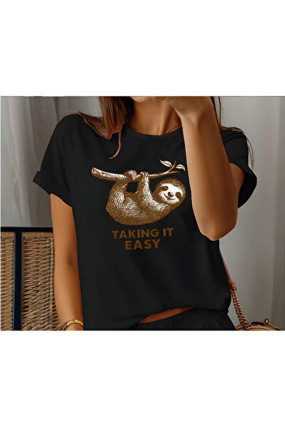 ALEYZA MODA Υπερμεγέθη T-Shirt με Κέντημα, Βαμβακερό, Άνετη Γραμμή για Καθημε...