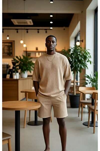 E-ROMA Σετ σορτς και μπλουζάκι Ottoman Flexible Lycra oversized 1KH3