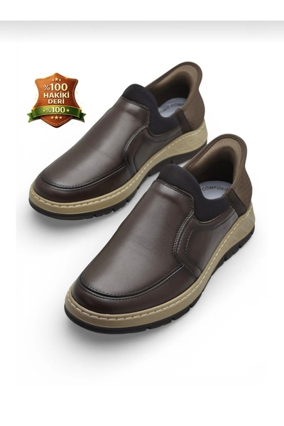 PAPATAY 6037 Full Orthopedic Sole 100% Genuine Leather Men's Shoes - Light So...
