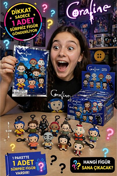 TOYFEST Coraline Sürpriz Blind Paket Figür Anahtarlık 3D Bag Clip Koleksiyon ...