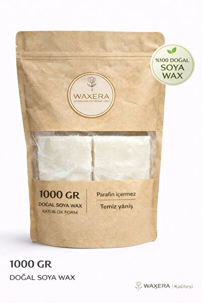 WAXERA %100 Doğal Soya Wax 1000 gr – Blok Form