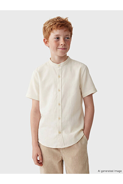 LC Waikiki YK PLUS Πουκάμισο για αγόρια με κοντό μανίκι και γιακά Hakim